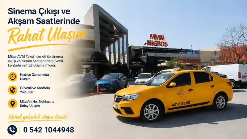 Milas AVM taksi hizmeti hızlı şehir içi ulaşım
