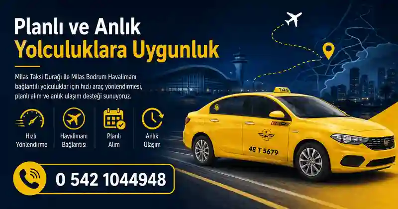 Milas Bodrum Havalimanı bağlantılı taksi durağı