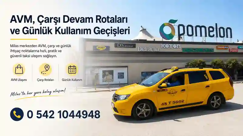 Milas merkezden önemli noktalara taksi hizmeti