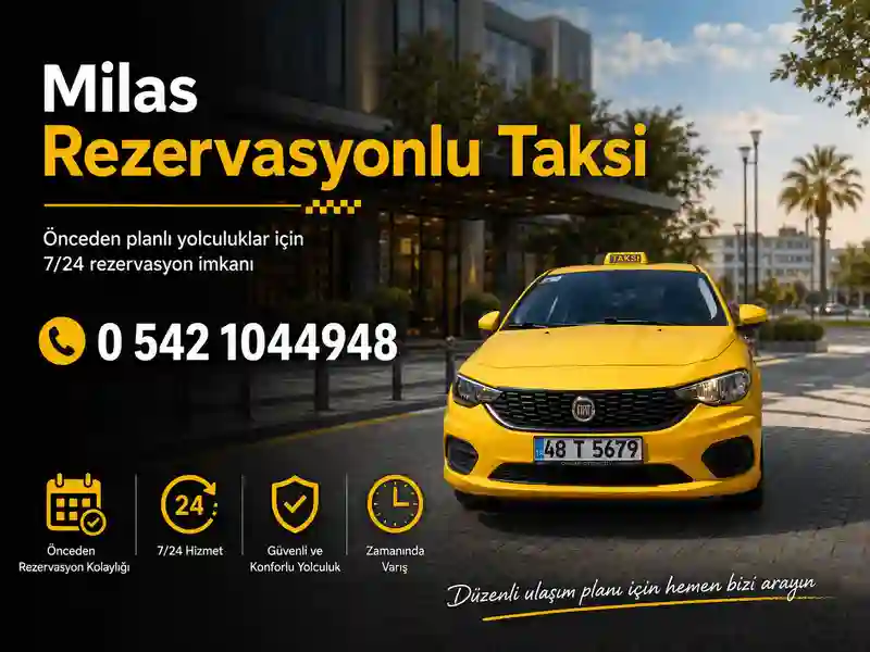 Milas rezervasyonlu taksi planlı ulaşım