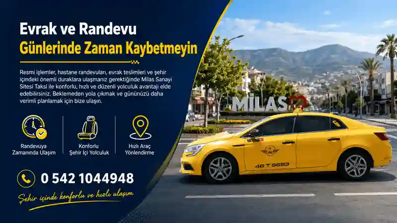 Milas Sanayi Sitesi Taksi konforlu şehir içi yolculuk