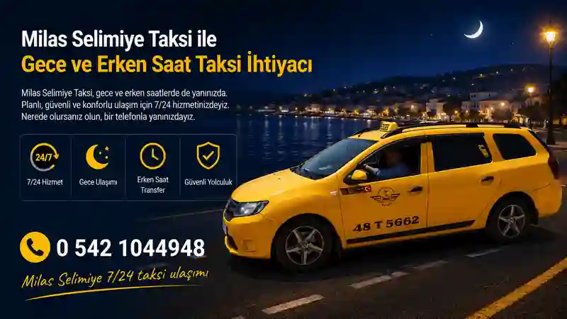 Milas Selimiye 7/24 taksi ulaşımı