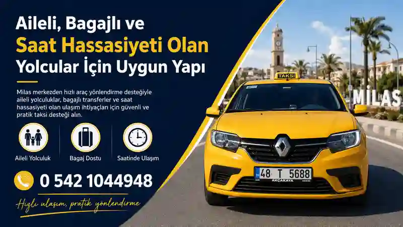 Milas taksi durağı merkezden hızlı araç yönlendirme