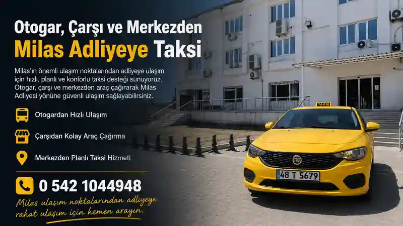 Milas ulaşım noktaları için taksi hizmeti