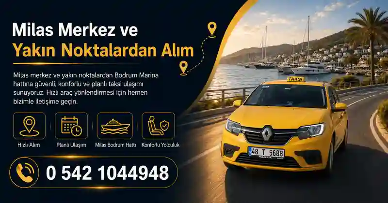 Milas’tan Bodrum marina hattına taksi