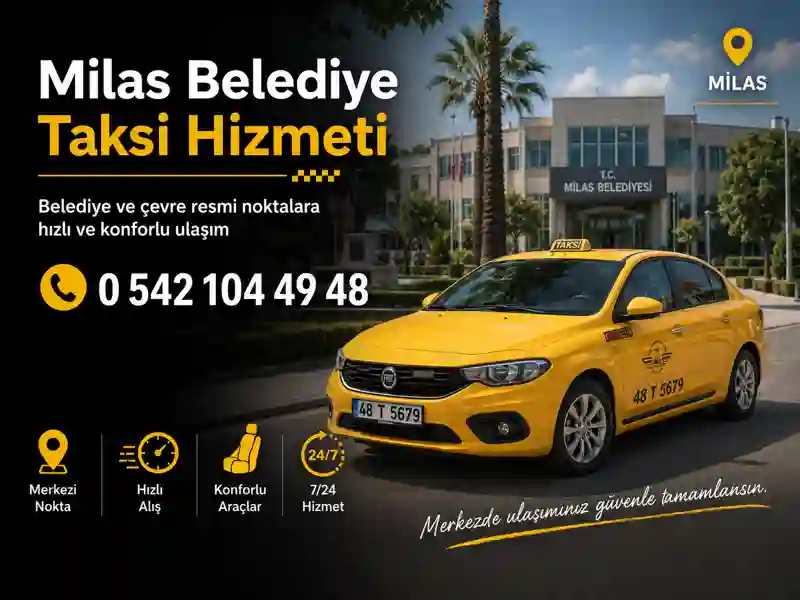 Milas Belediye taksi hizmeti resmi kurum ve merkez ulaşımı