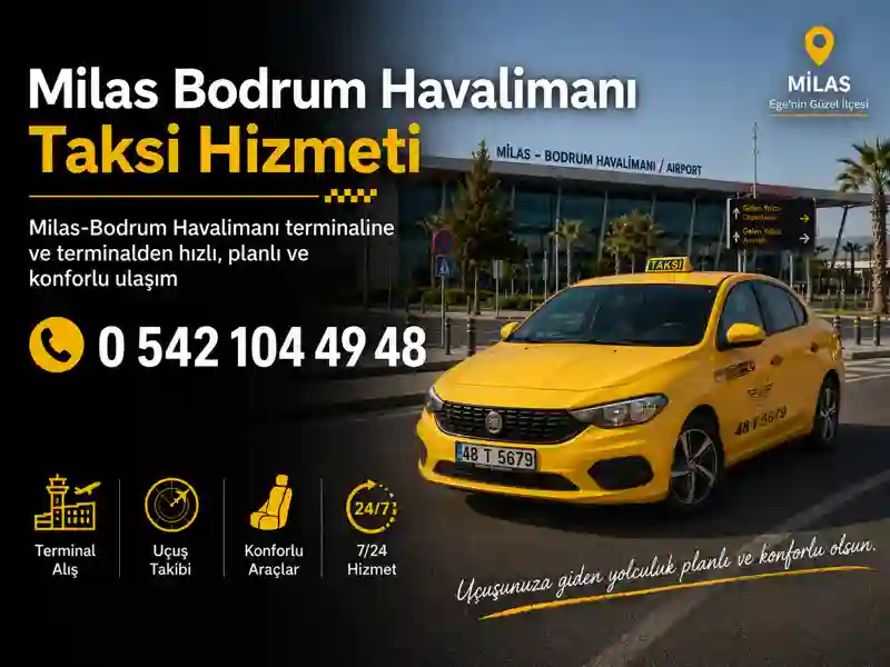 Milas Bodrum Havalimanı taksi hizmeti terminal ve uçuş ulaşımı