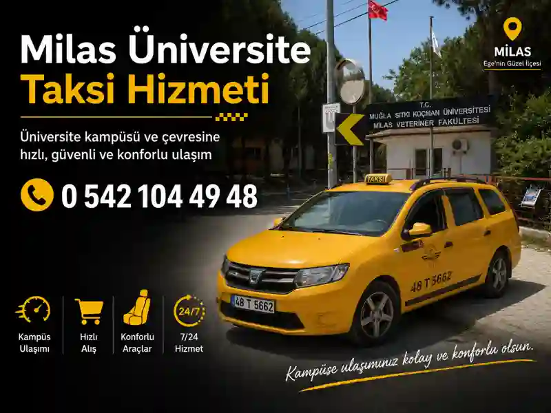 Milas Üniversite taksi hizmeti kampüs ve çevresine ulaşım
